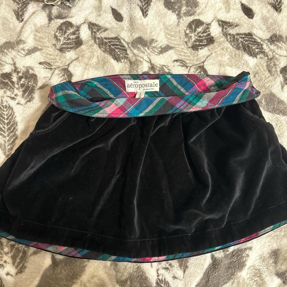 Aeropostale Black Jacket with Plaid Accents